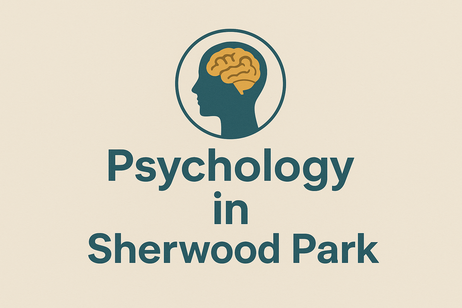 Psychology services in Sherwood Park with brain and head icon logo.