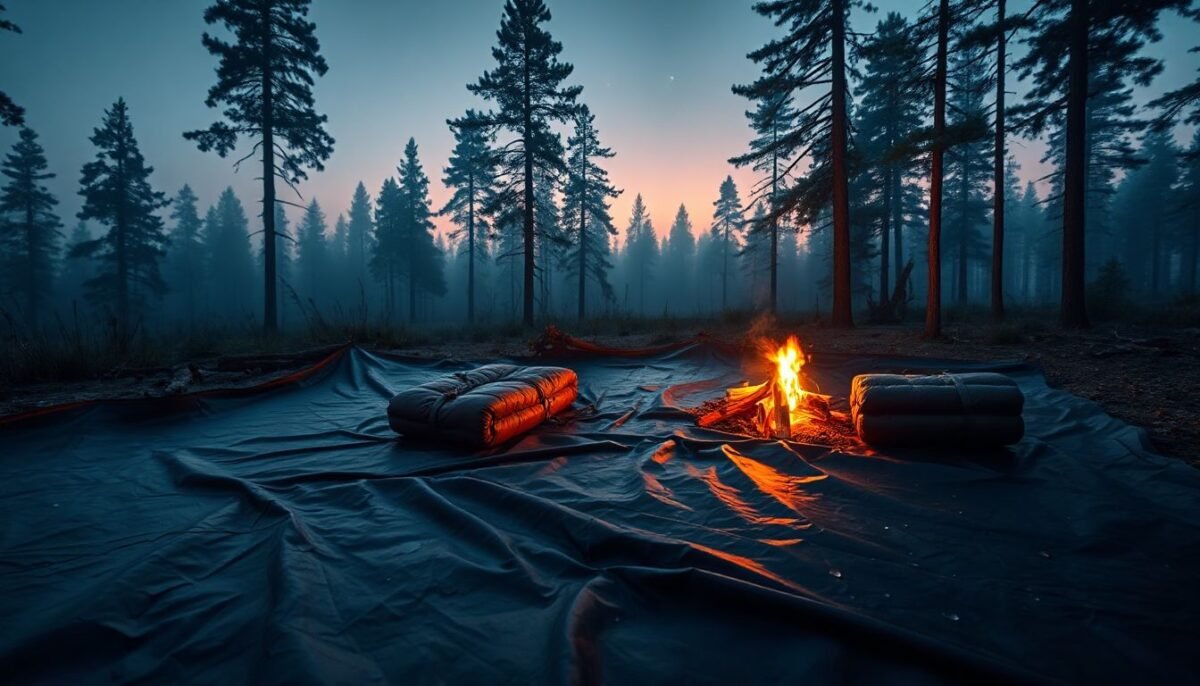 black tarpaulin